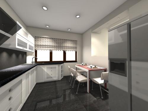Kuchnia - wizualizacja projektu - Nowa Wola - dom wolnostojący 200m2