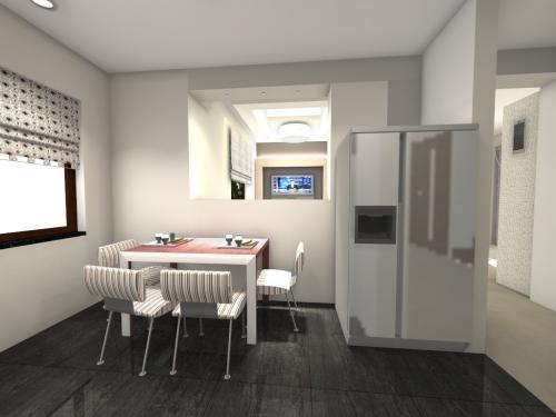 Kuchnia - wizualizacja projektu - Nowa Wola - dom wolnostojący 200m2