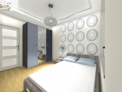 Sypialnia 7m2 - wizualizacja projektu [mieszkanie pod wynajem]